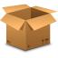 Typical cardboard shipping box icon